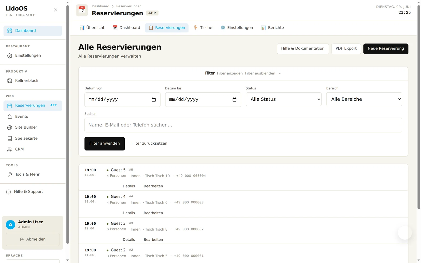 Reservierungen